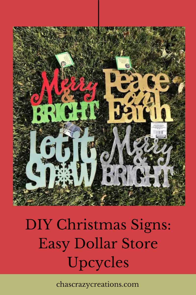 I found some fun DIY Christmas signs at the dollar store. I had the most fun upcycling them in different ways for the holiday season.