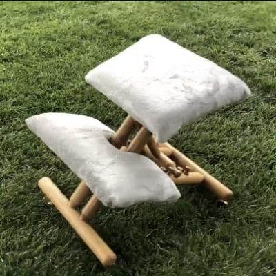 Here's the completed chair. Two things I love about this chair - it has wheels so it can be rolled around easy, and it folds down flat so you can put it away when not in use.
