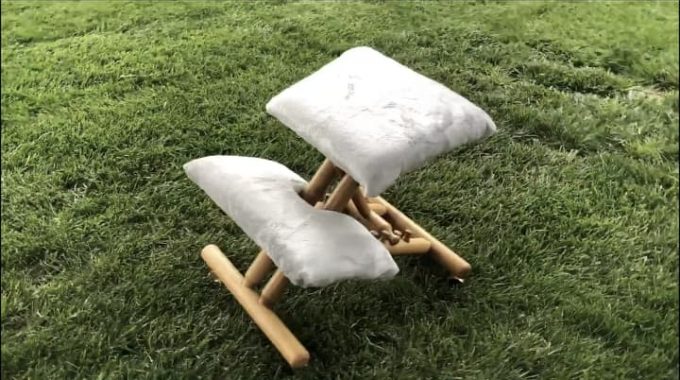 Here's the completed chair. Two things I love about this chair - it has wheels so it can be rolled around easy, and it folds down flat so you can put it away when not in use.
