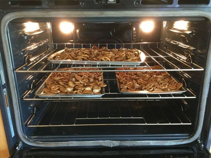 Pre-heat oven at 350 degrees, place your pretzels onto baking sheets, and bake for 10 minutes.