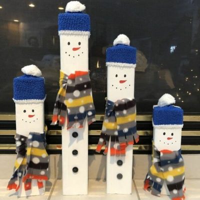 Depending on where you are putting these snowmen you might want to put a sealer them. I love how they turned out!
