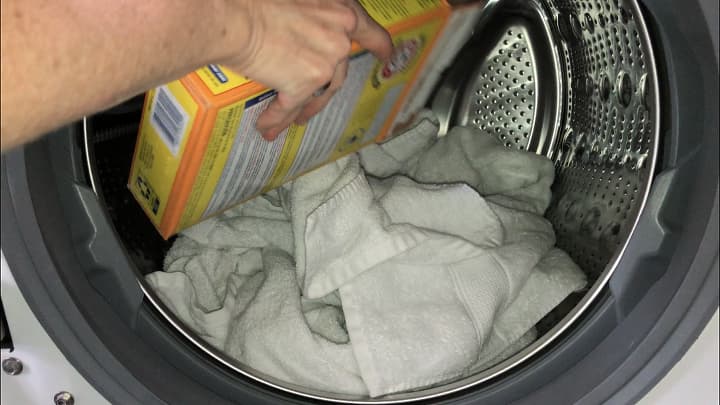 Fight the Mildew Smell - Wash your towels regularly to fight germs and mildew. Place into your washing machine and add a little washing soda. Use your regular soap and run the load. The washing soda brightens them and fights the mildew odor.