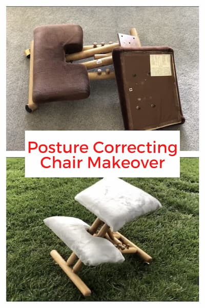 I found this fun posture correcting chair at a thrift store. With a little love and a makeover, I knew just what I wanted to use this chair for in my home.