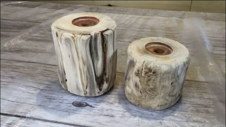 Here's what they looked like once they were all sanded down. Check out the cool colors this wood had!
