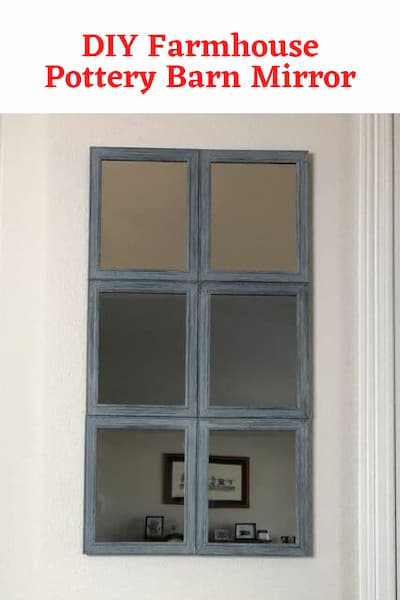Have you seen these mirrors? I love them and want one but holy cow! $299 and up for these and that is just not in my budget. I created a Pottery Barn inspired mirror using Dollar Tree mirrors.