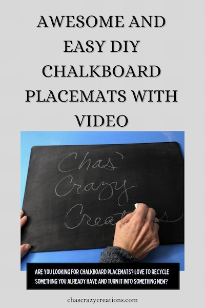 Are you looking for chalkboard placemats? Love to recycle something you already have and turn it into something new? 