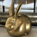 I also am thrilled that he'll compliment the other thrift store bunny that I painted silver. You can find that post here - https://chascrazycreations.com/upcycled-thrift-store-bunny/