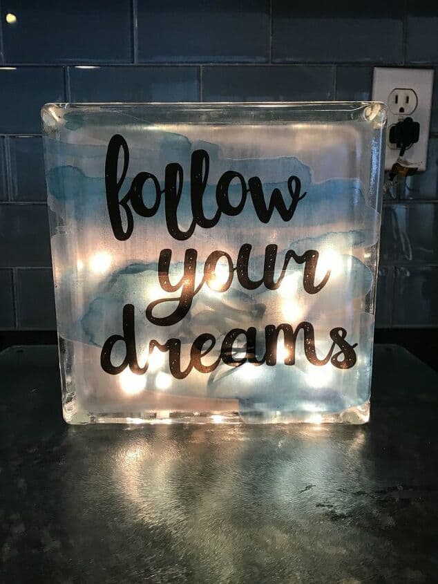 Here's the completed night light and I love it. Place this anywhere in your home and share the inspiration.