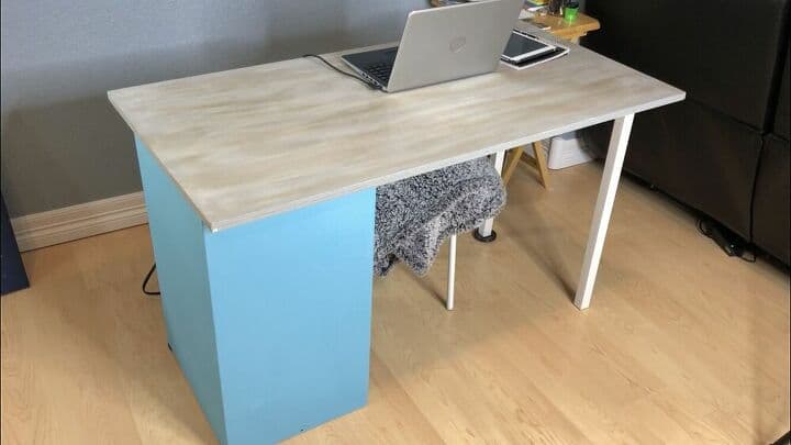 Remember my free filing cabinet that I turned into a desk? Well I thought the back of it looked kind of boring.