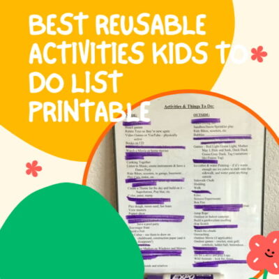 Are you looking for a kids to do list? When my kids were young I created a list of things to do. This list contained things to do inside our home and outside in our backyard. Using a picture frame and a dry-erase marker we made it reusable!