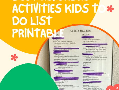 Are you looking for a kids to do list? When my kids were young I created a list of things to do. This list contained things to do inside our home and outside in our backyard. Using a picture frame and a dry-erase marker we made it reusable!