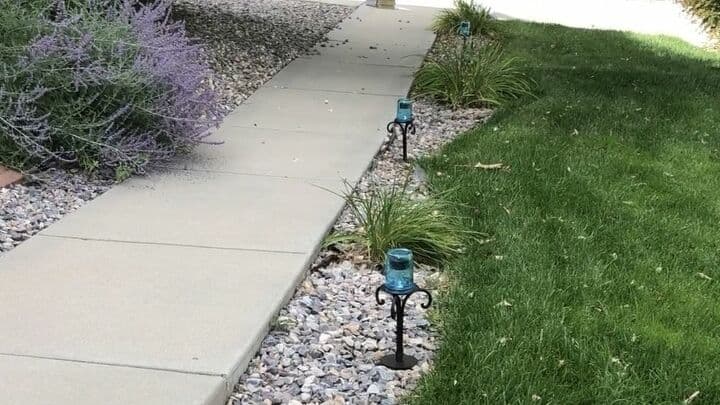 I placed them along the sidewalk that goes to our front door.