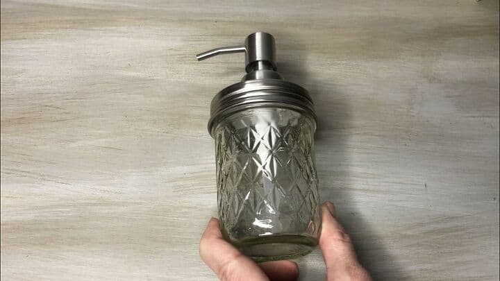 Place the pump into your recycled jar. Super easy right?