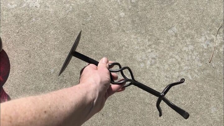 I had found this other wrought iron base at a thrift store.