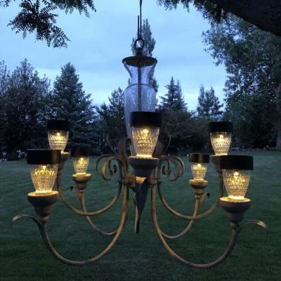 Many people know I love thift stores and solar lights. Put them together and I can create some great things for my yard. Do you have an old chandelier you don't know what to do with? I picked up a few from thrift stores, Facebook Marketplace, and Nextdoor.com, and I'm turning them into solar chandeliers.