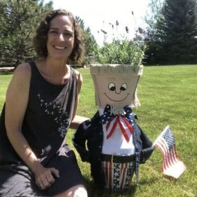 Plant flowers in his head. He's great for all summer long - Memorial Day, 4th of July, and Labor Day!