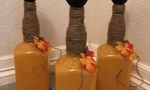 DIY Pumpkin Decor Using A Glass Bottle