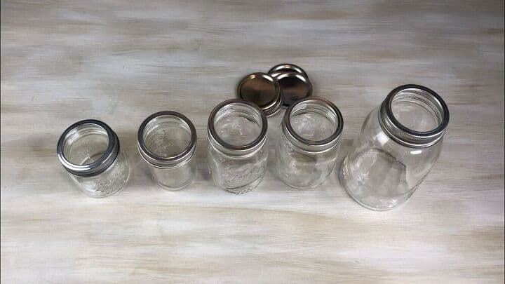 I took the center part out of each of the mason jars as I would not be needing them for this project.