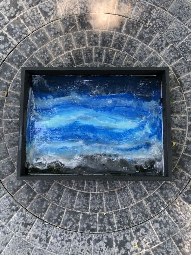 How To Make Ocean Resin Art on a Serving Tray