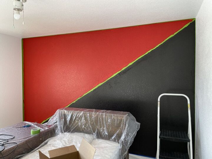 We waited 2 hours and then did the second coat of the firecracker red and blackout black.