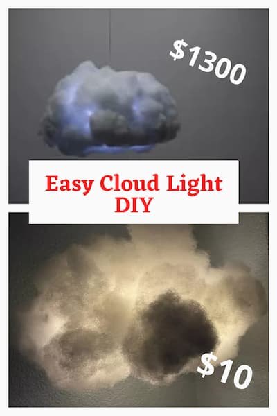 Have you seen those $1300 and up cloud lights?  Ouch!  Today I'm sharing a beautiful and easy cloud light DIY for under $10!