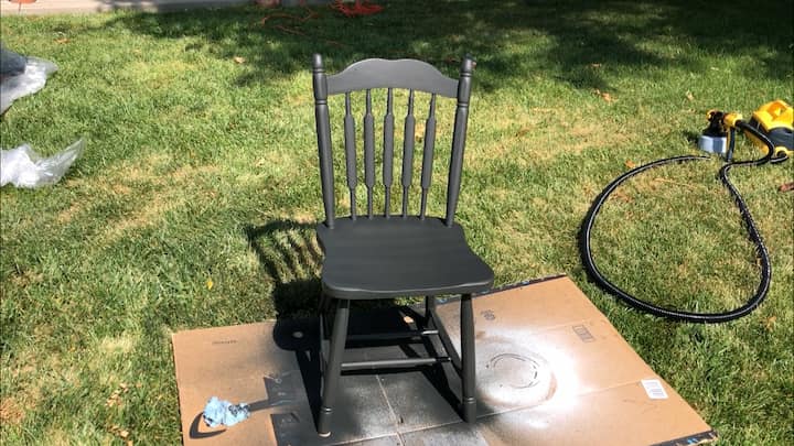 Once both chairs were painted, I let them dry completely.