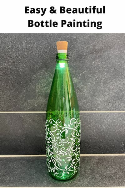 What can you do with glass bottles?  Upcycle them with bottle painting and there are so many ways to use the bottle.