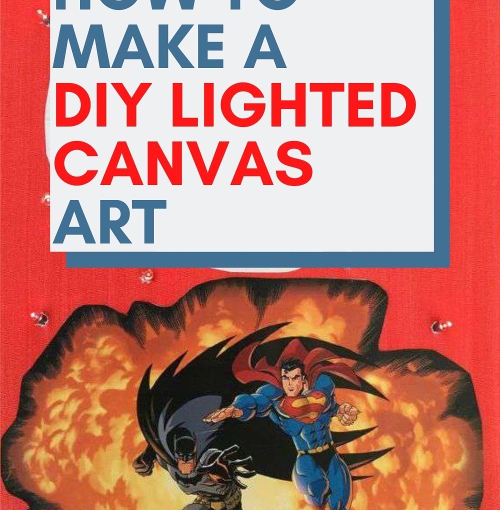 light up canvas art marvel with text overlay