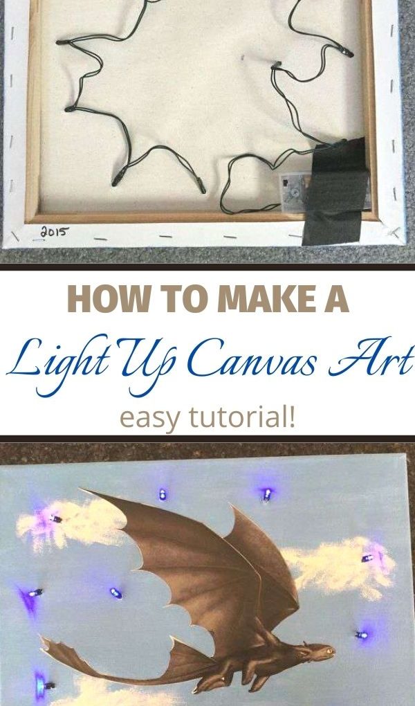 Learn how to make a DIY light up canvas art for your kids, or as a gift for Christmas, or birthdays. It's an easy craft project, and really fun to make.