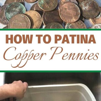 Do you want to know how to patina copper pennies? I love penny projects and I wanted to try to patina copper pennies and create a fun display with our initials on wooden letters that I had on hand. I'll show you how to patina pennies and then create a lovely display.