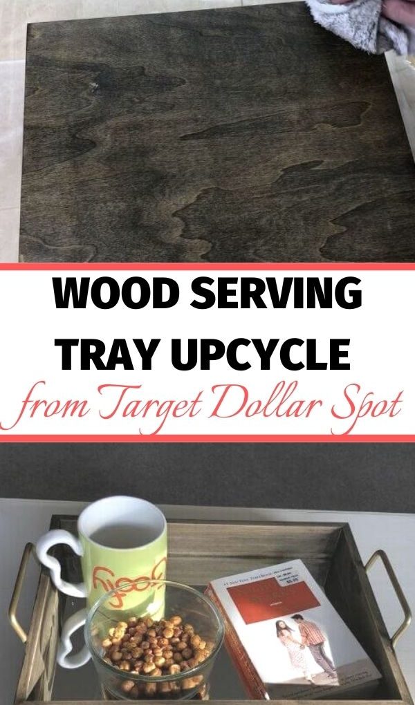 Easily makeover a Target dollar spot find with this simple wood serving tray upcycle. All you need are a few simple supplies for this makeover! #chascrazycreations #targetdollarspotfinds #woodservingtraydiy #woodservingtrayupcycle