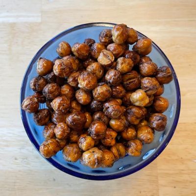Check out my easy air fried chickpeas recipe and I have a video to share too! If you don't have an air fryer, no problem you can just bake them in the oven!