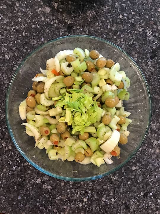 What can I make with a lot of celery? I had a ton of celery and made this easy chopped celery salad with just a few ingredients.