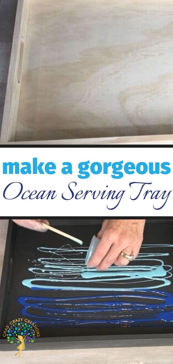 Learn how to make a beautiful DIY ocean serving tray with this step-by-step tutorial.
