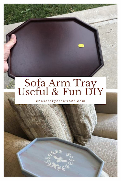 I found these clip on couch/sofa arm trays at the thrift store for $1.50 each. I grabbed a couple and had fun upcycling them in a couple different ways.