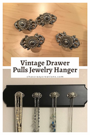 Do you love vintage drawer pulls? I found some glass pulls at a flea market and created a lovely jewelry hanger for my home.