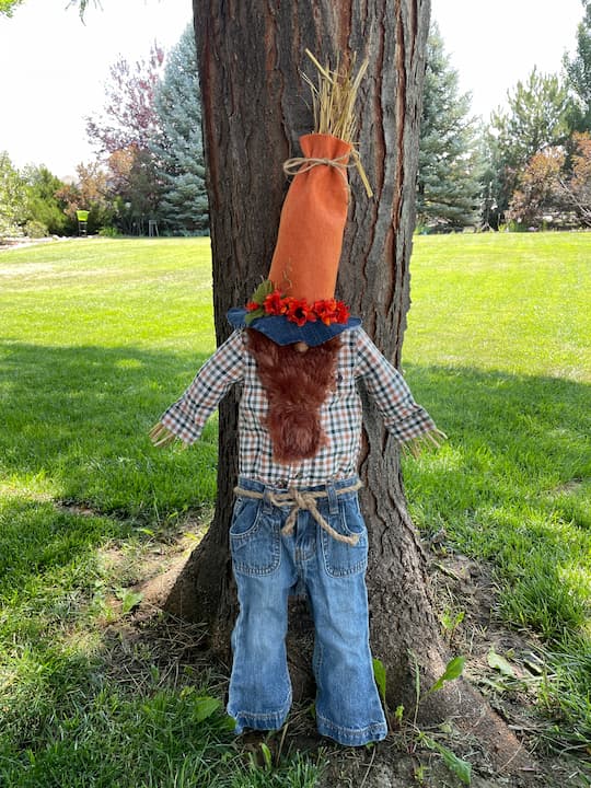 Do you love gnomes? I'm sharing how to make an awesome and easy autumn DIY gnome with items from the thrift and dollar store!