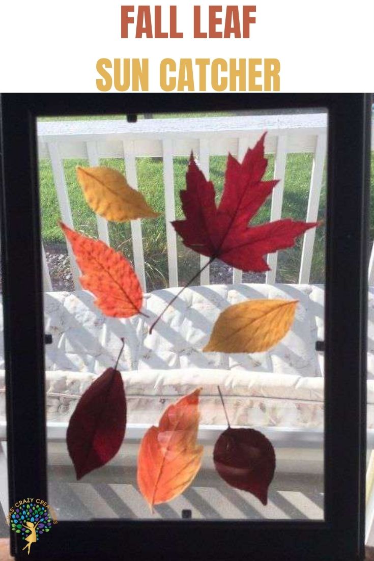 fall leaf sun catcher pin with text overlay