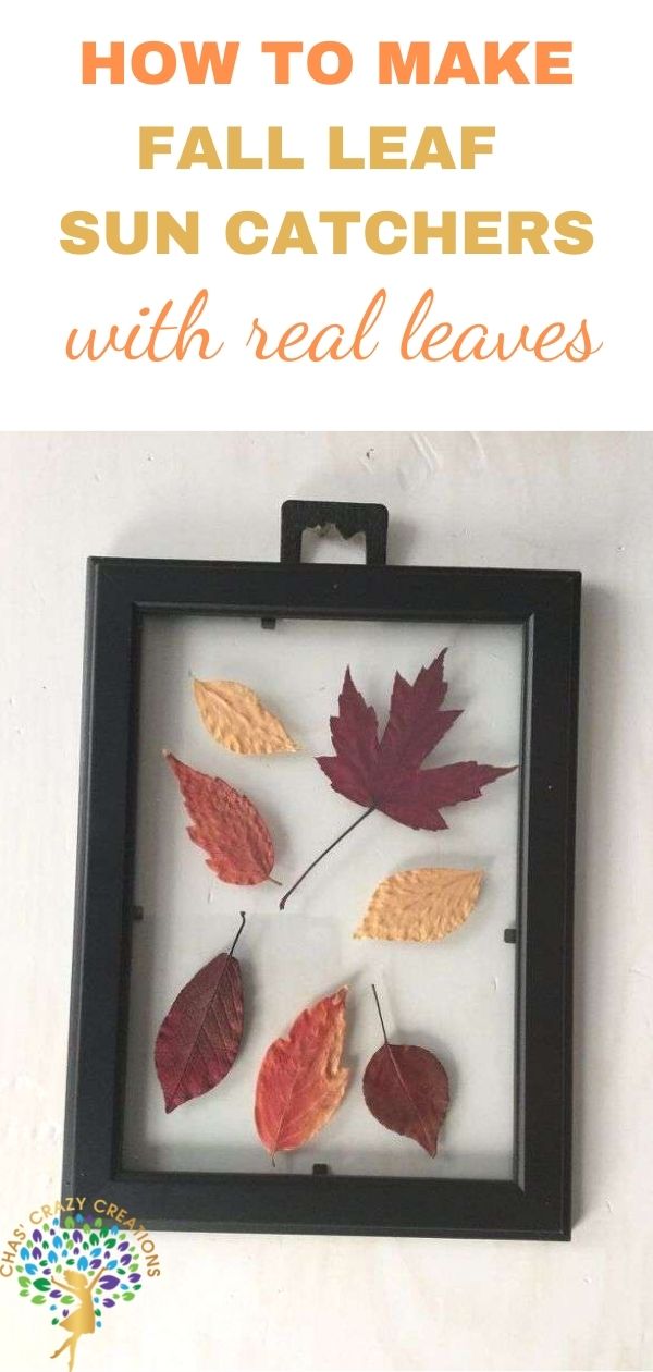 fall leaf suncatcher pin image with text overlay