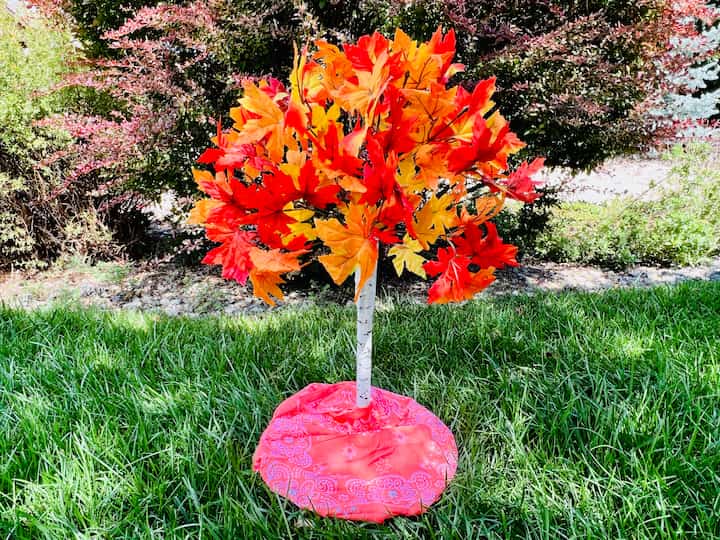 Let me know what you think about my Dollar Tree DIY Fall Tree in the comments below.  You can place this tree inside or outside, and I'm sharing a couple of ideas.  