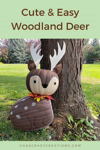 Do you want an easy pumpkin craft idea?  Turn foam pumpkins into a cute deer that you can keep up year-round with just a few simple changes.