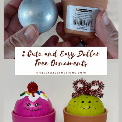 With just a few supplies from one of my favorite stores, you can make 2 cute and easy Dollar Tree ornaments for about $1 a piece!
