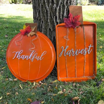 I love how both of these dollar tree pumpkins turned out!