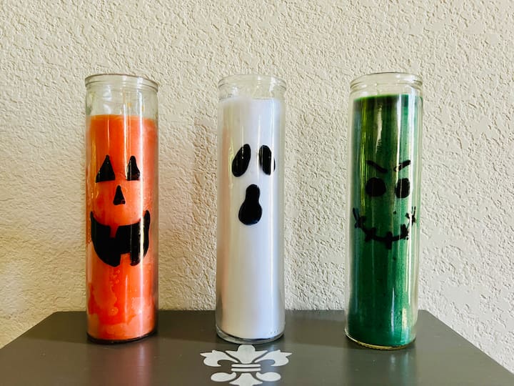 Picture of the finished Halloween Candles