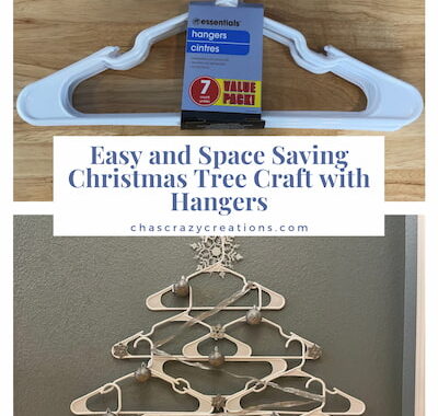 Did you know you can craft with hangers? I created this easy and space-saving Christmas tree out of white plastic hangers and accessories.