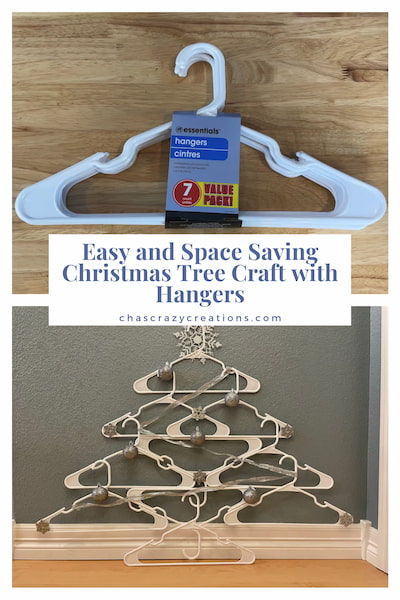 Easy and Space Saving Christmas Tree Craft with Hangers