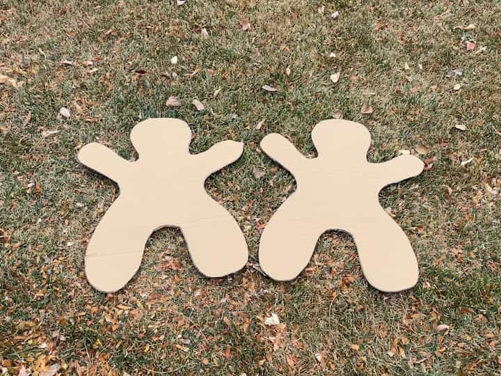 I cut out 2 shapes so I could make more than one gingerbread man.