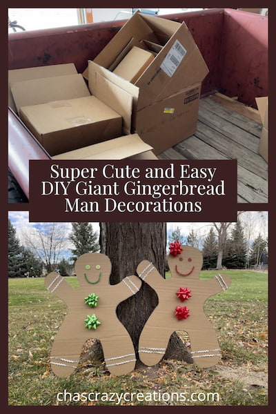 Do you want a giant gingerbread man decoration? I used recycled cardboard to create a few different versions to share with you!