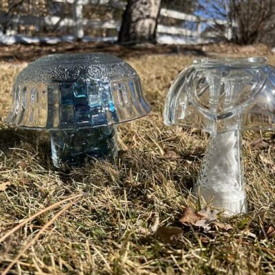 Have you ever wanted to make some DIY garden mushrooms? All you need is a few items from the thrift store and you can make some on a budget.