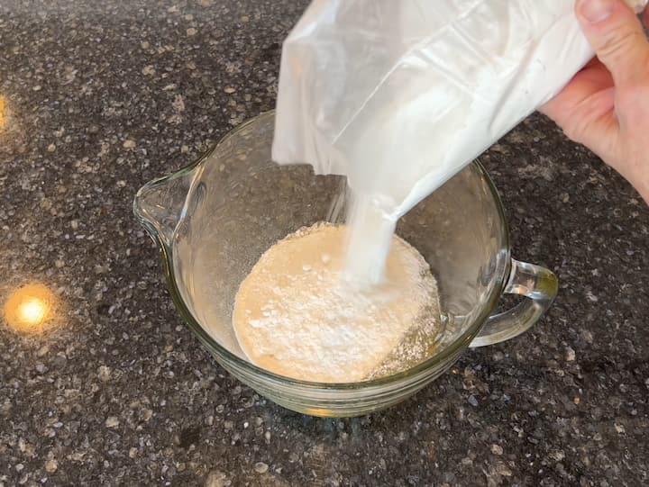 Add your cake mix to the bowl.